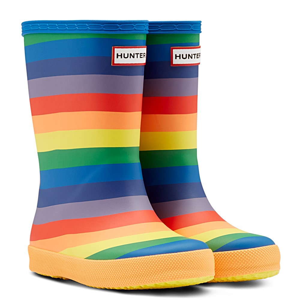 Kids' Hunter Original First Classic Rainbow Print Wellington Boots