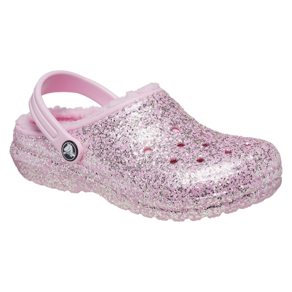 Pink sparkle crocs clearance