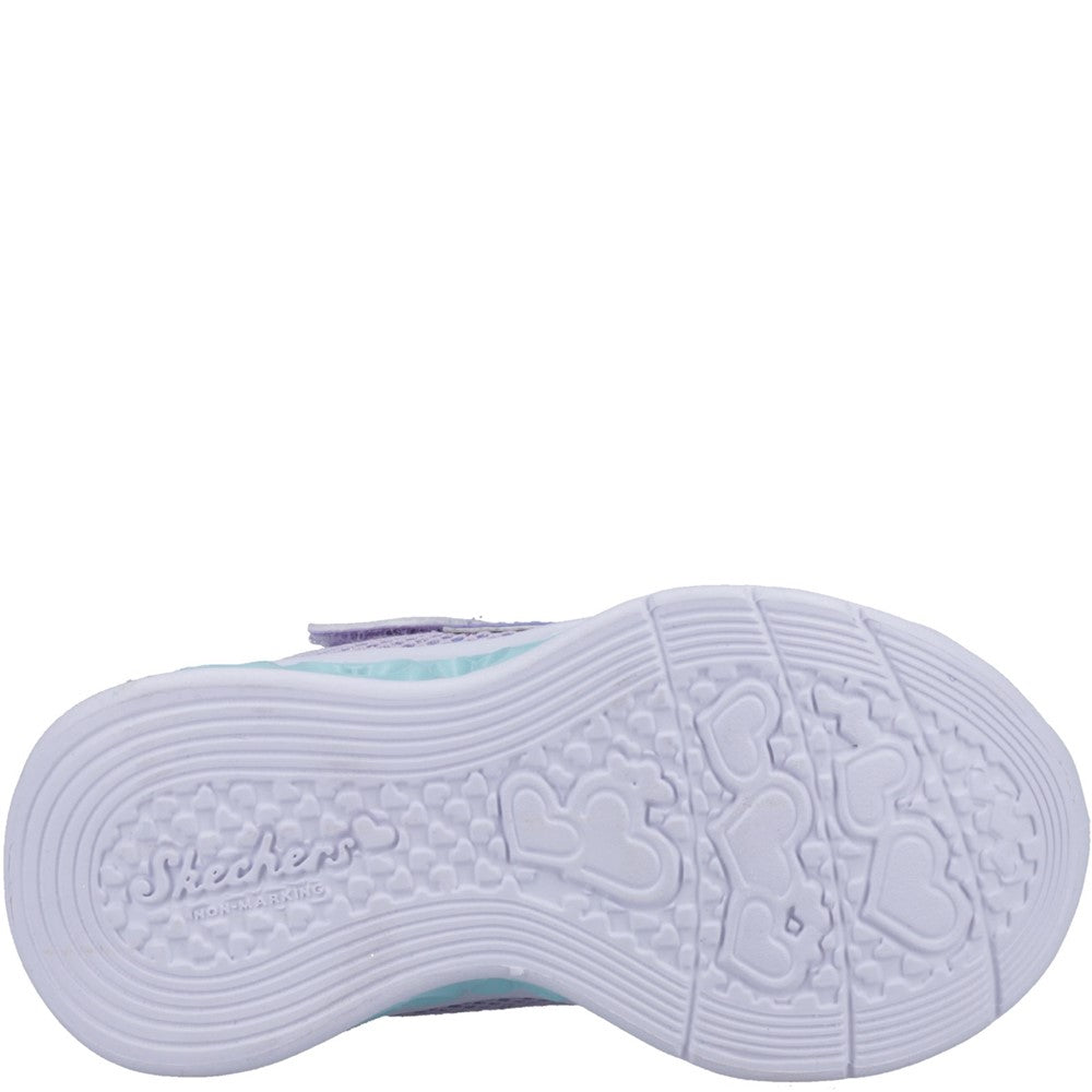 Girls' Skechers Flutter Heart Lights Bring Sparkle Trainers