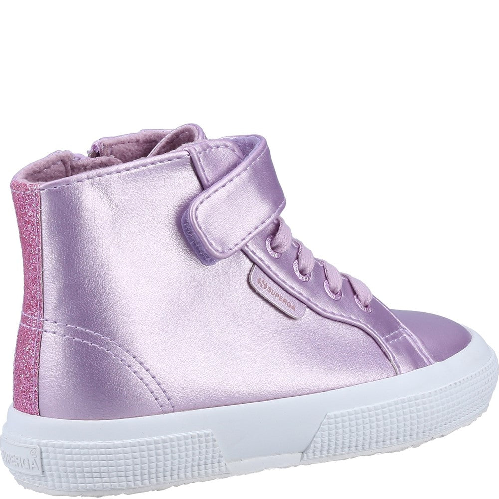 Kids' Superga 2674 Faux Leather Glitter Boots