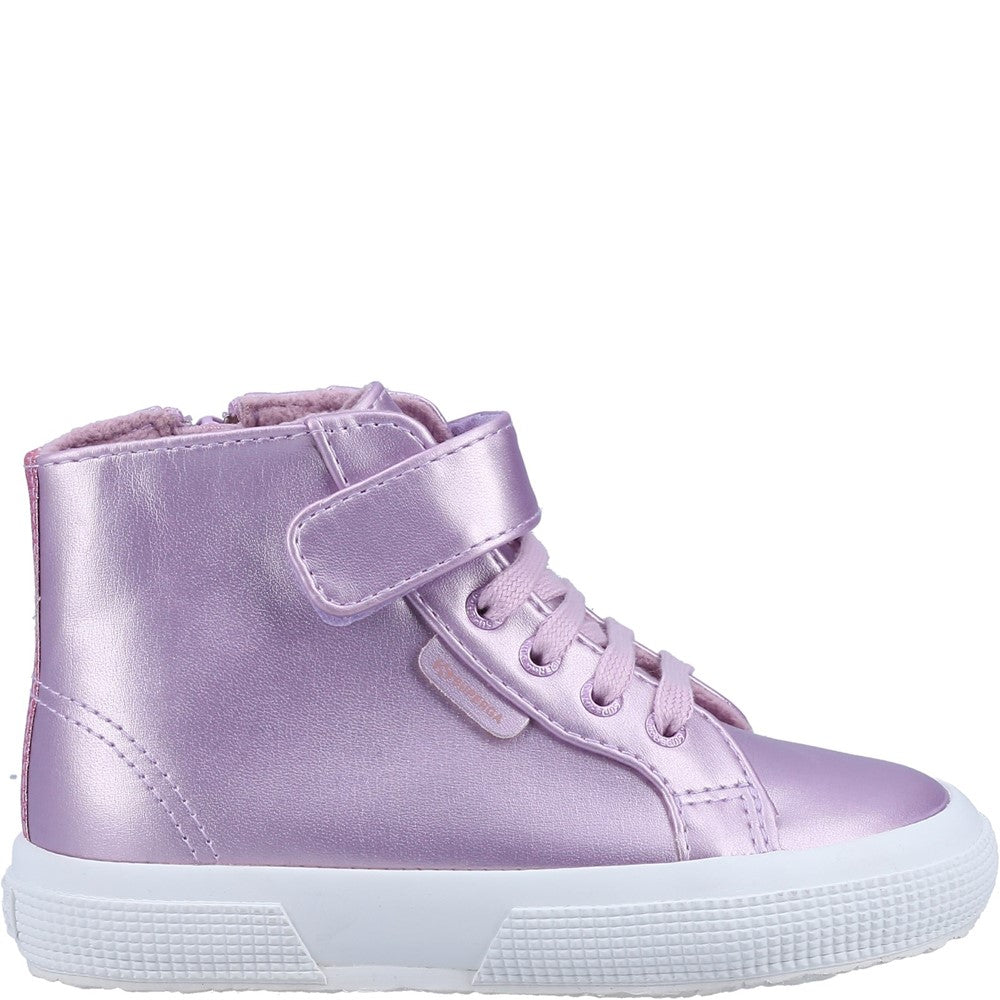 Kids' Superga 2674 Faux Leather Glitter Boots