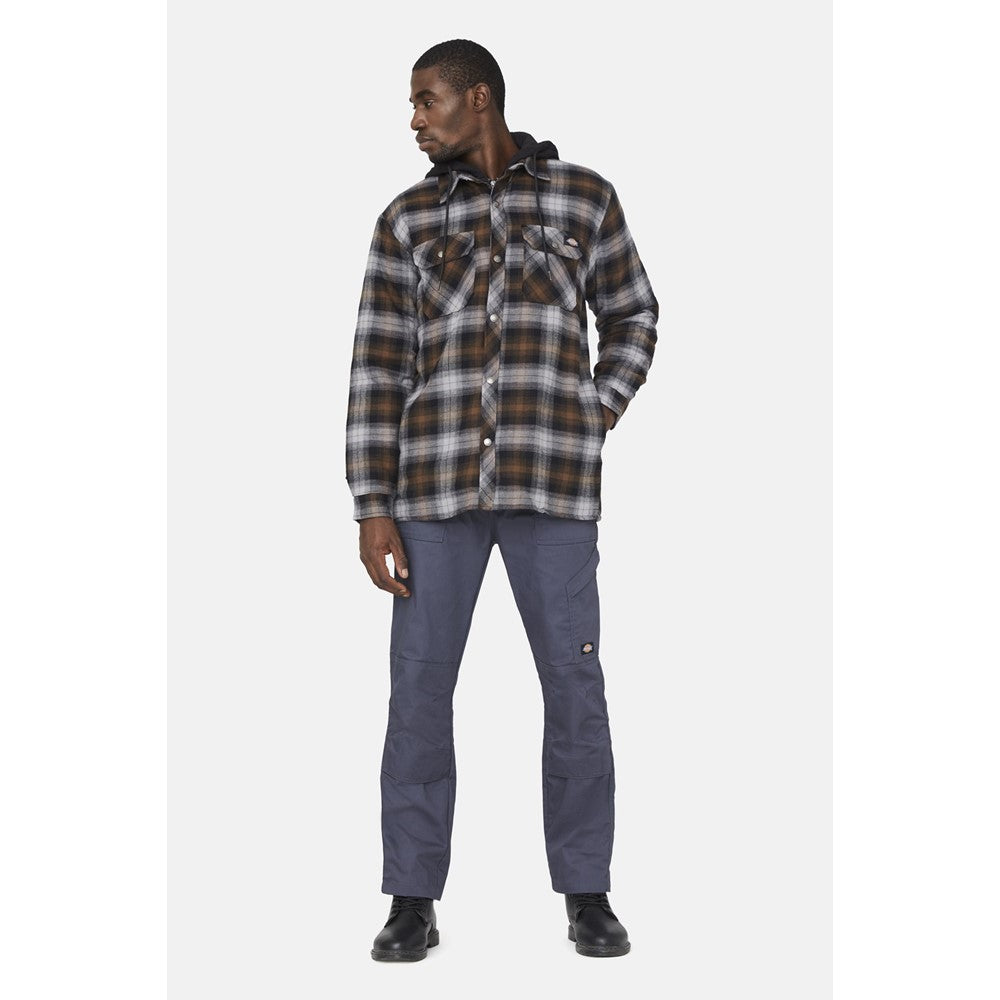 Men's Dickies Fleece Hood Flannel Shirt Jacket