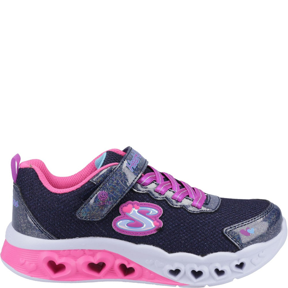 Girls' Skechers Flutter Heart Lights Bring Sparkle Trainers