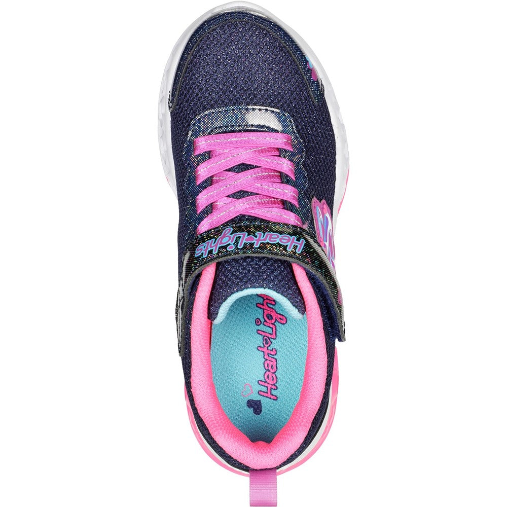 Girls' Skechers Flutter Heart Lights Bring Sparkle Trainers