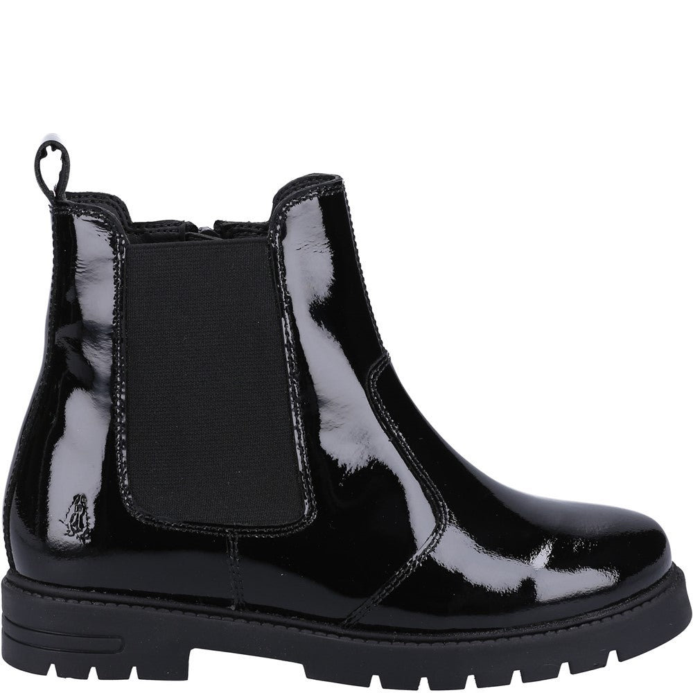 Girls' Hush Puppies Laura Patent Senior School Chelsea Boots