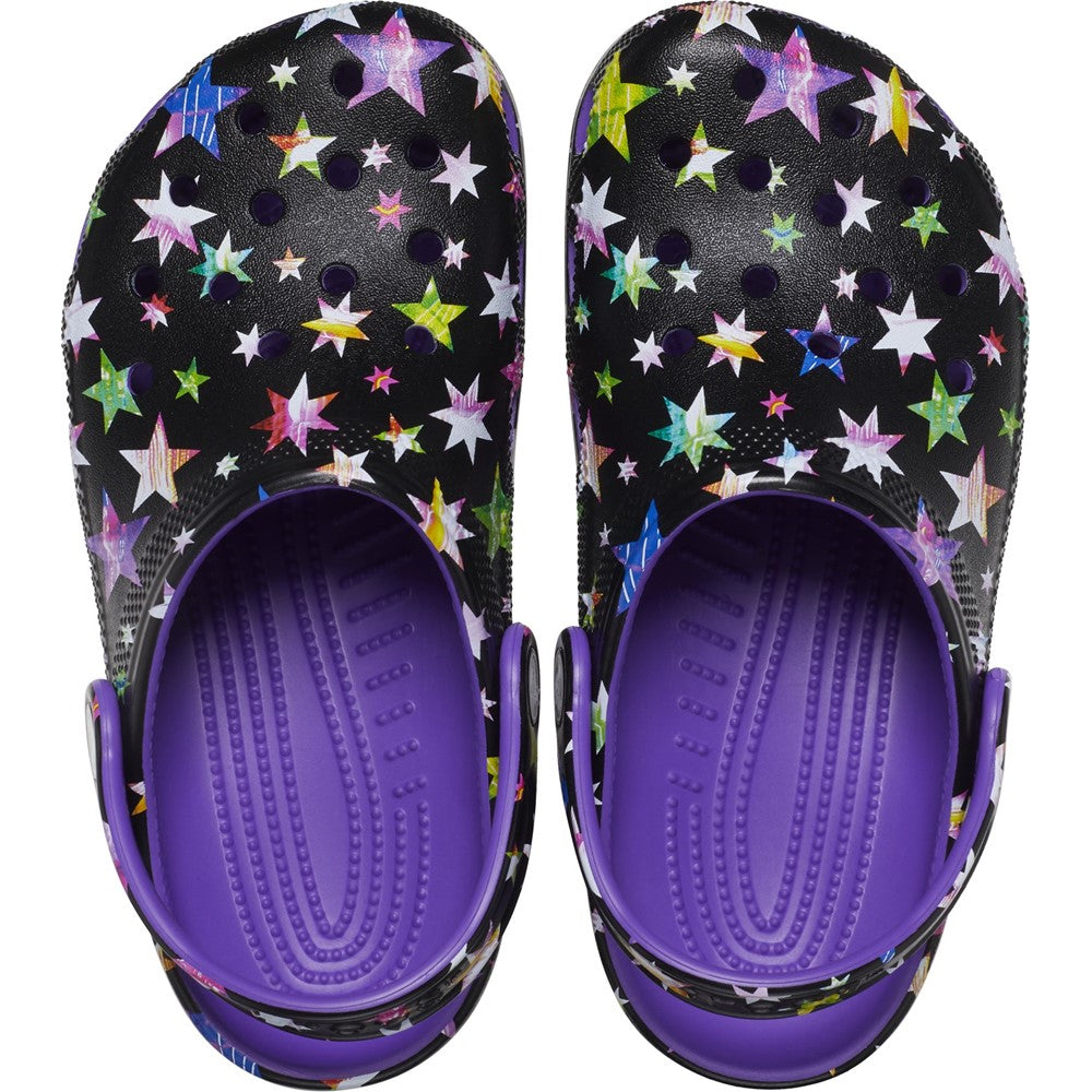 Kids' Crocs Classic Star Print Clog Purple - FreemanHardy&Willis