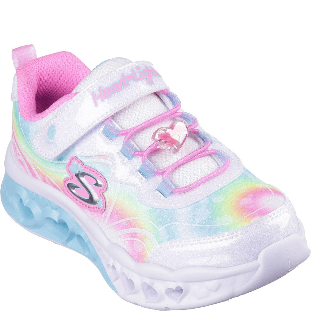 Girls' Skechers Flutter Heart Lights - Groovy Swirl Shoe