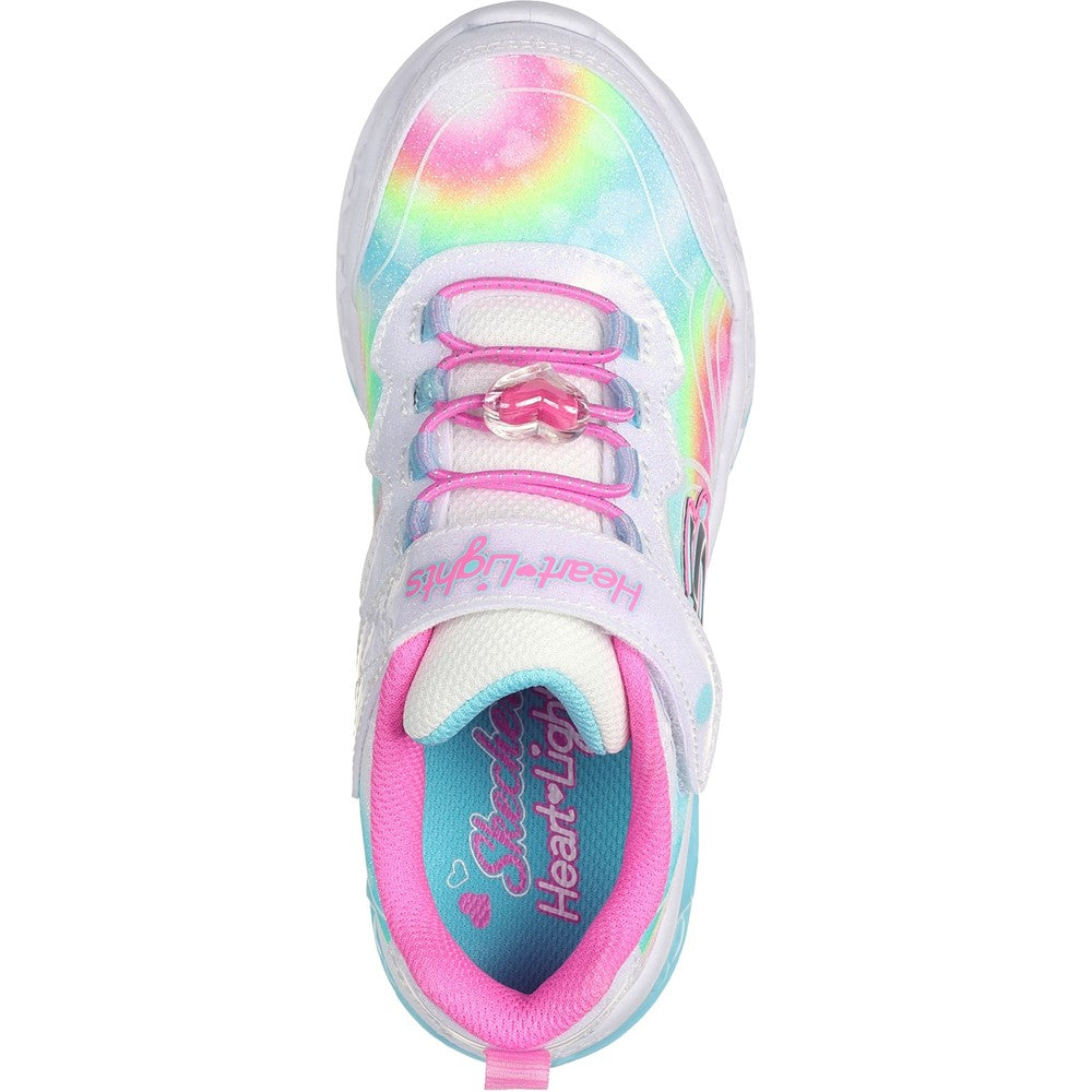 Girls' Skechers Flutter Heart Lights - Groovy Swirl Shoe
