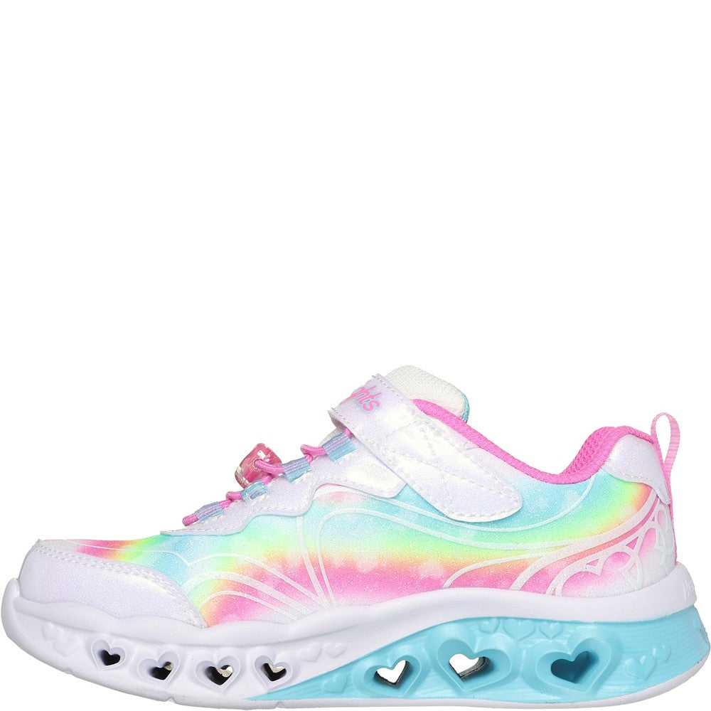 Girls' Skechers Flutter Heart Lights - Groovy Swirl Shoe