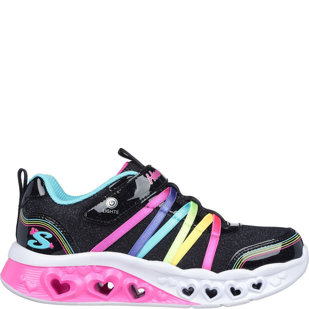 Girls' Skechers Flutter Heart Lights - Rainbow Bestie Shoe