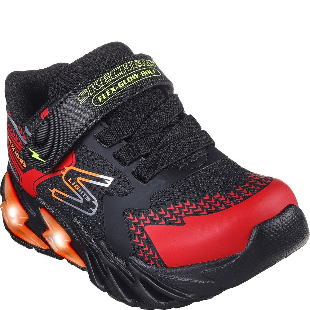 Boys' Skechers Junior S Lights: Flex-Glow Bolt Shoe Black