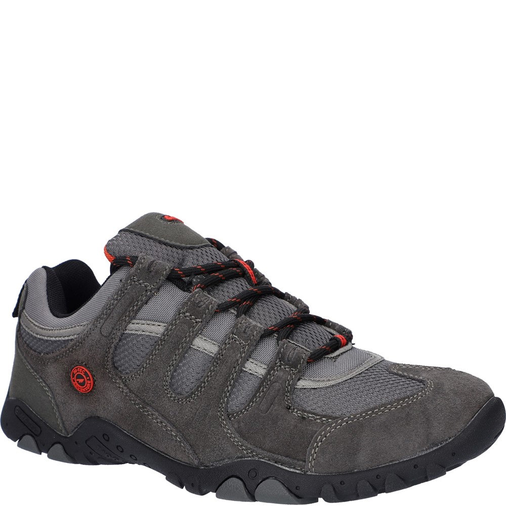 Hi-Tec Men's Quadra II Walking/Hiking Shoes - Suede - Charcoal / Zingy Red - Clearance - Sizes 10-13