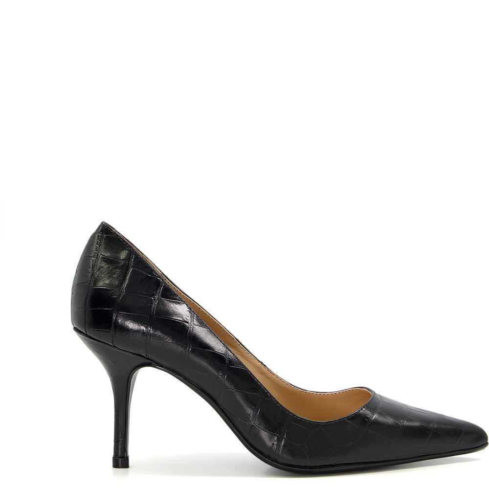 Dune black court shoes on sale