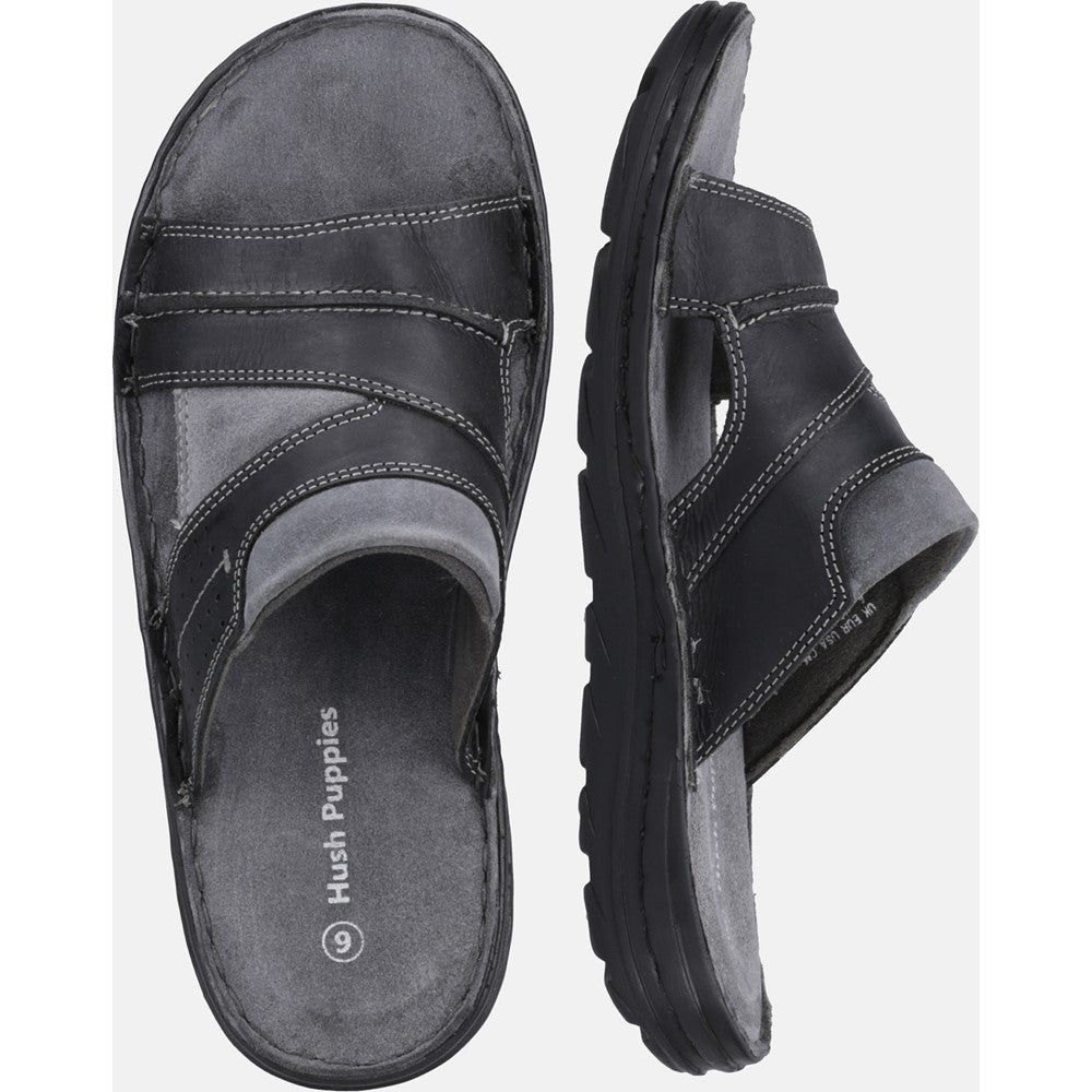 Men's Hush Puppies Archer Mule Sandal Black FreemanHardy&Willis