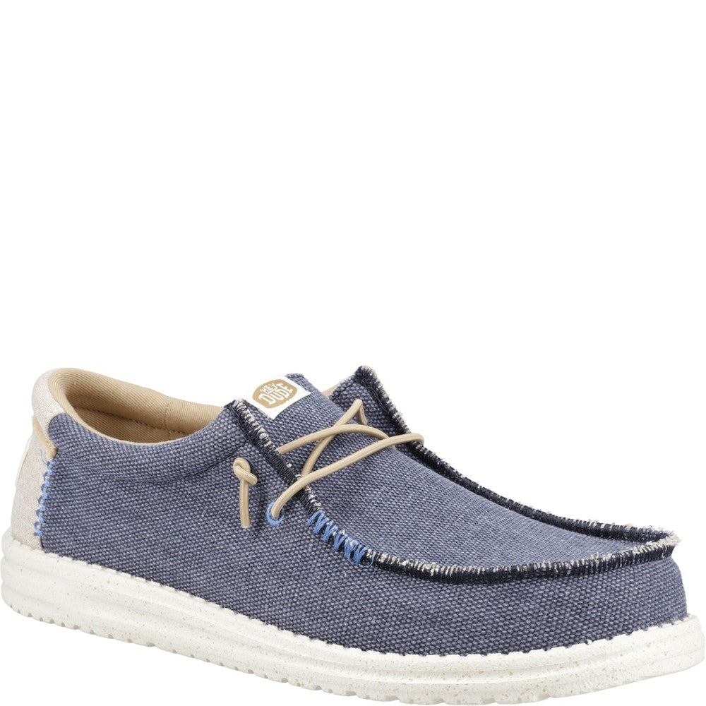 Men's HEYDUDE Wally Coastline Jute Shoe Navy - FreemanHardy&Willis
