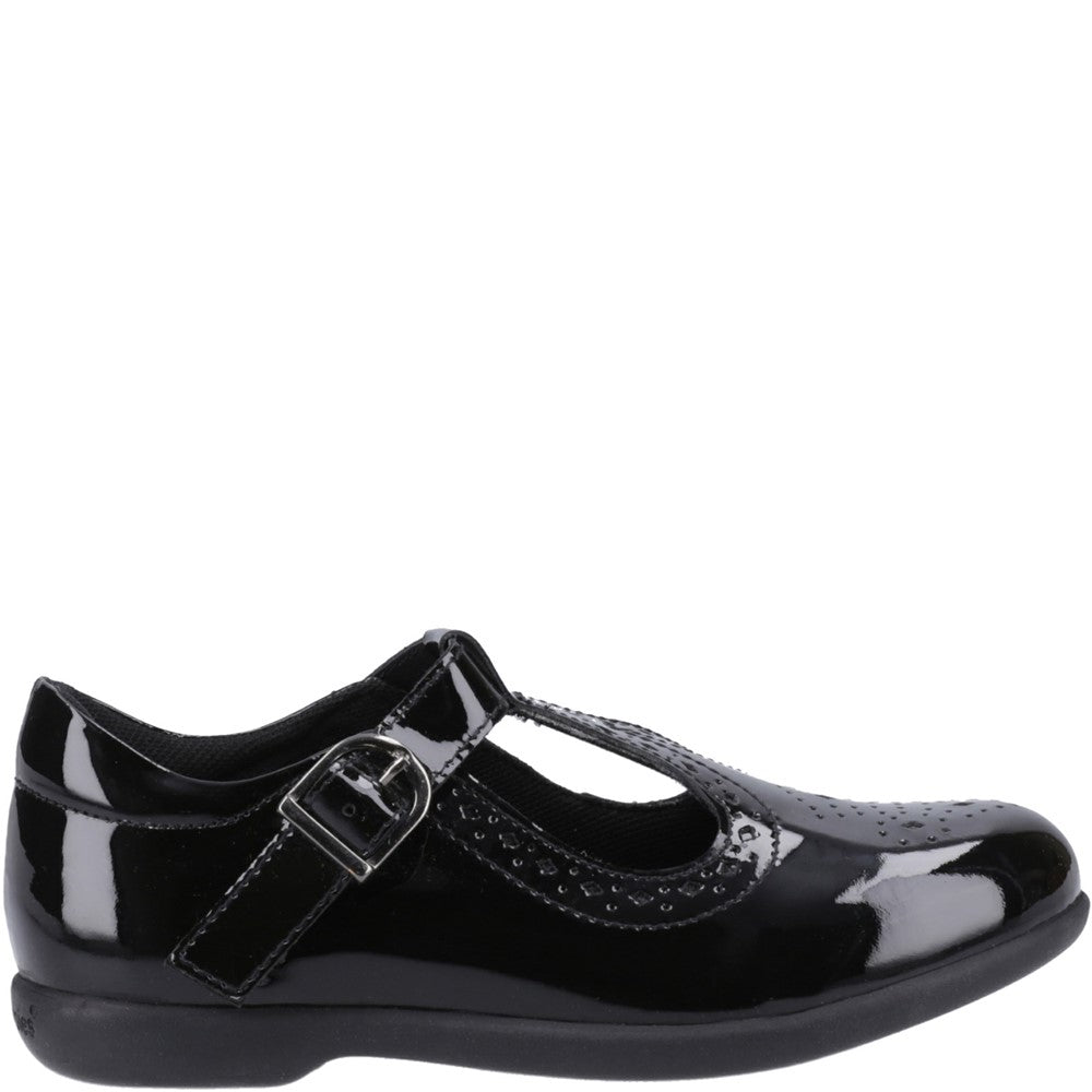 Girls' Hush Puppies Britney Patent Junior School Shoe