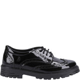 Girls' Hush Puppies Maxine Brogue Patent Senior School Shoe