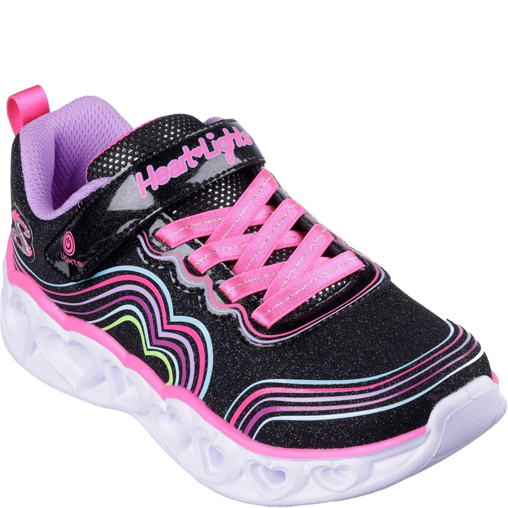 Girls Skechers Heart Lights Retro Hearts Trainers