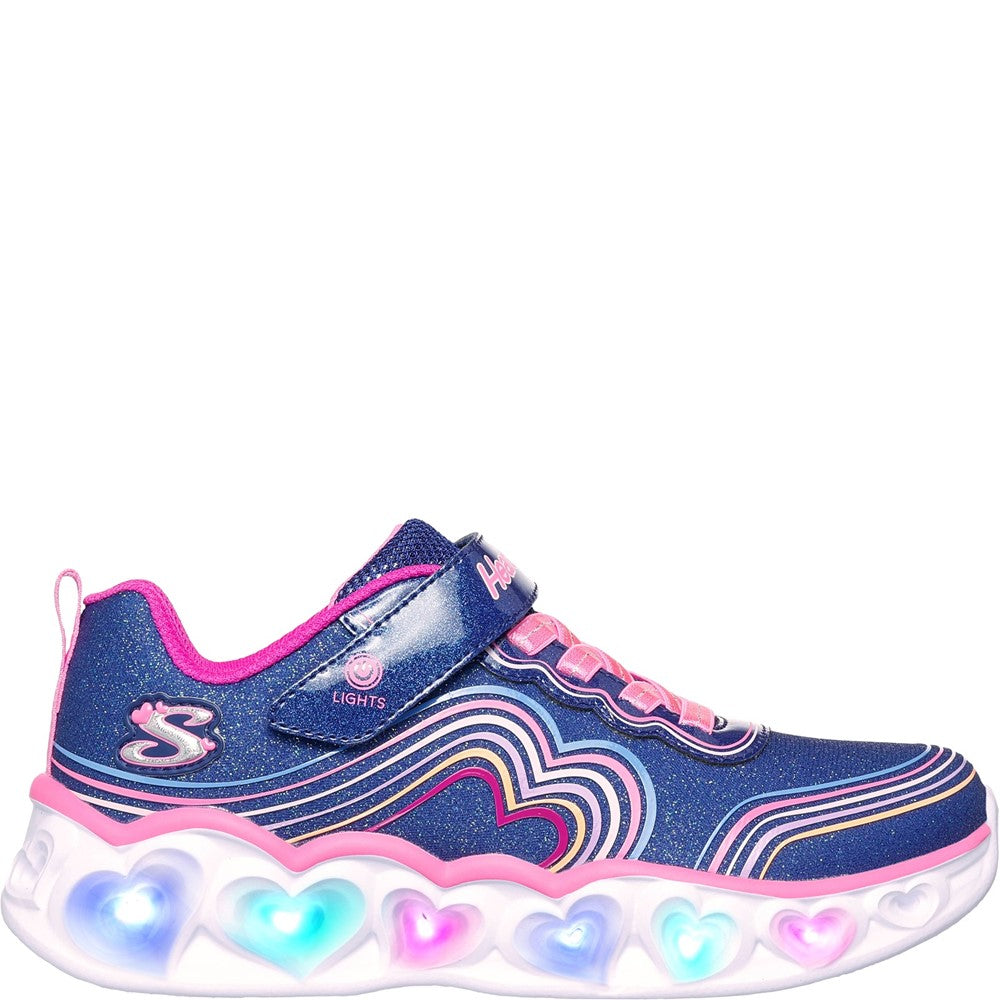 Girls' Skechers Heart Lights Retro Hearts Trainers