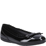 Girls' Hush Puppies Lillie Ballerina Patent Junior School Shoes