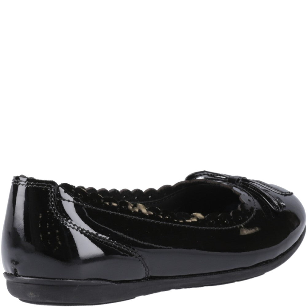 Girls' Hush Puppies Lillie Ballerina Patent Junior School Shoes