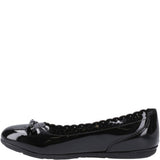 Girls' Hush Puppies Lillie Ballerina Patent Junior School Shoes