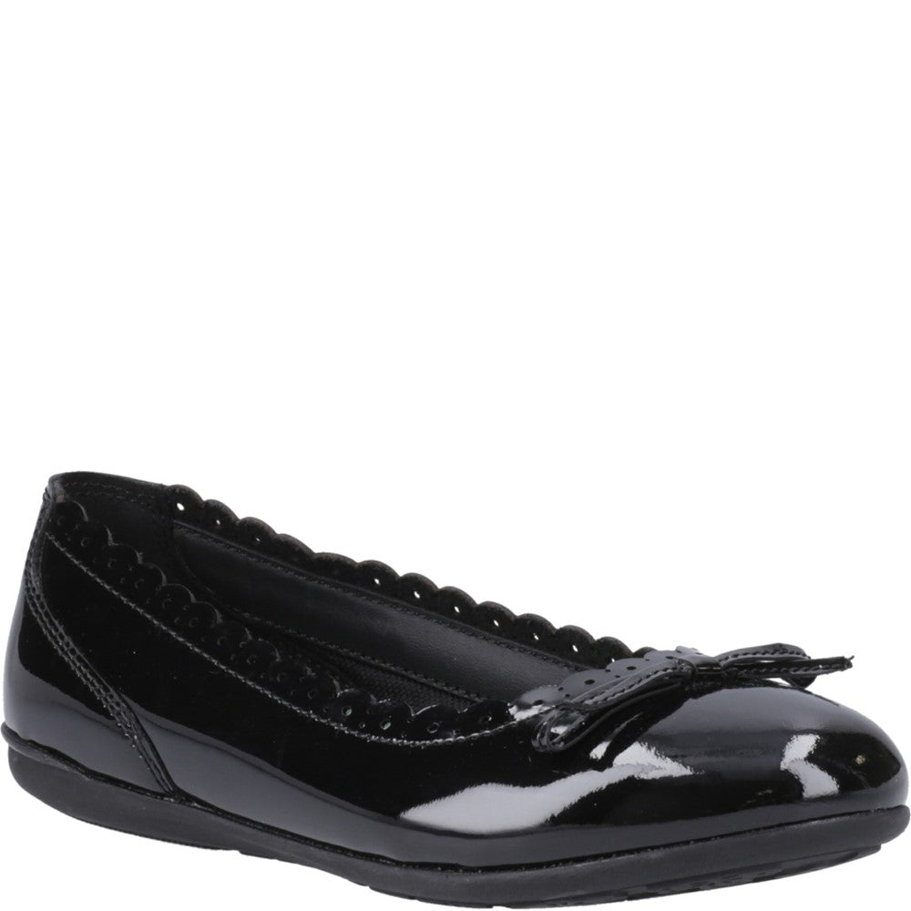 Girls' Hush Puppies Lillie Ballerina Patent Junior School Shoes