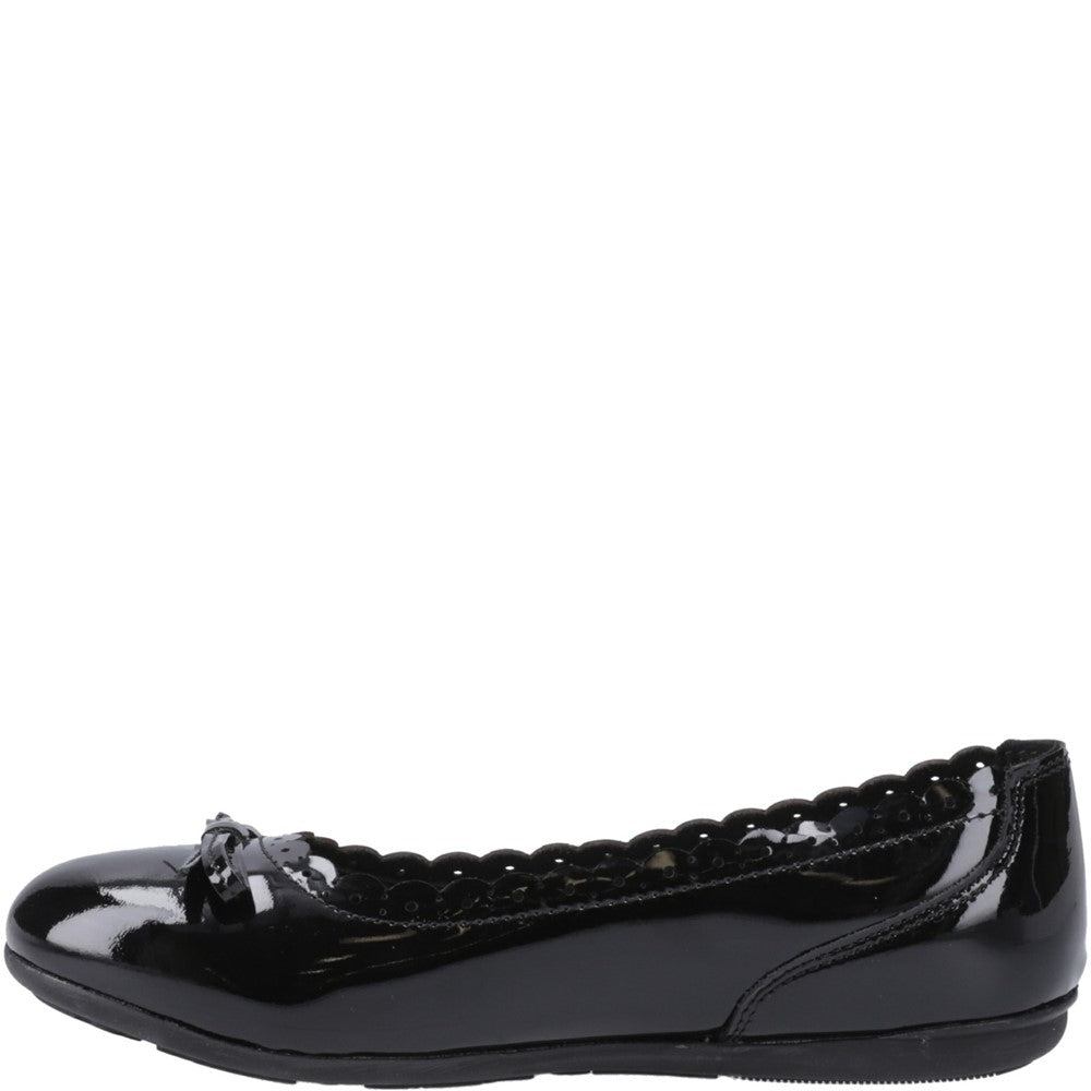 Girls' Hush Puppies Lillie Ballerina Patent Senior School Shoes