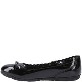 Girls' Hush Puppies Lillie Ballerina Patent Senior School Shoes