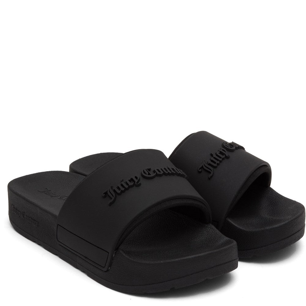 Women's Juicy Couture BREANNA STACKED SLIDERS Black - FreemanHardy&Willis