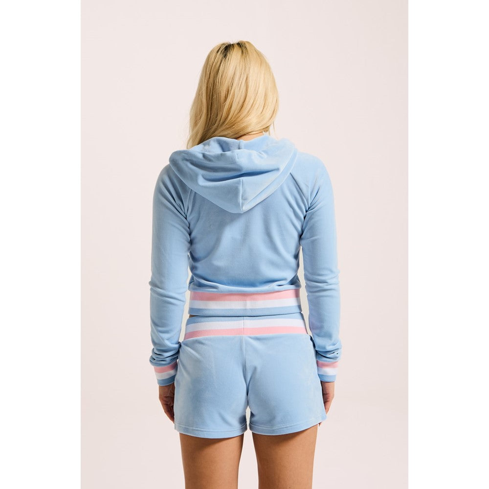 Women's Juicy Couture Velour Cropped Stripe Hoodie