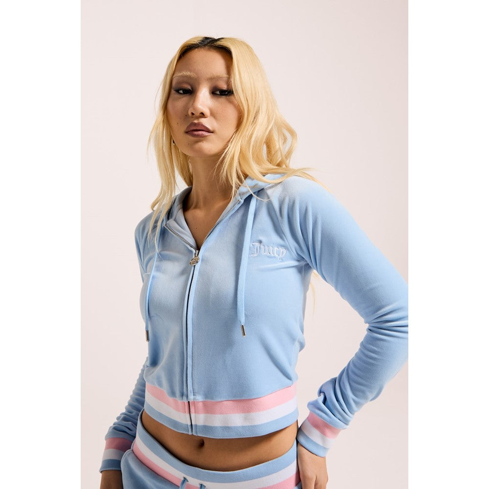 Women's Juicy Couture Velour Cropped Stripe Hoodie