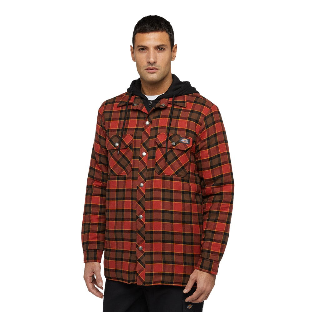 Men's Dickies Fleece Hooded Flannel Shirt