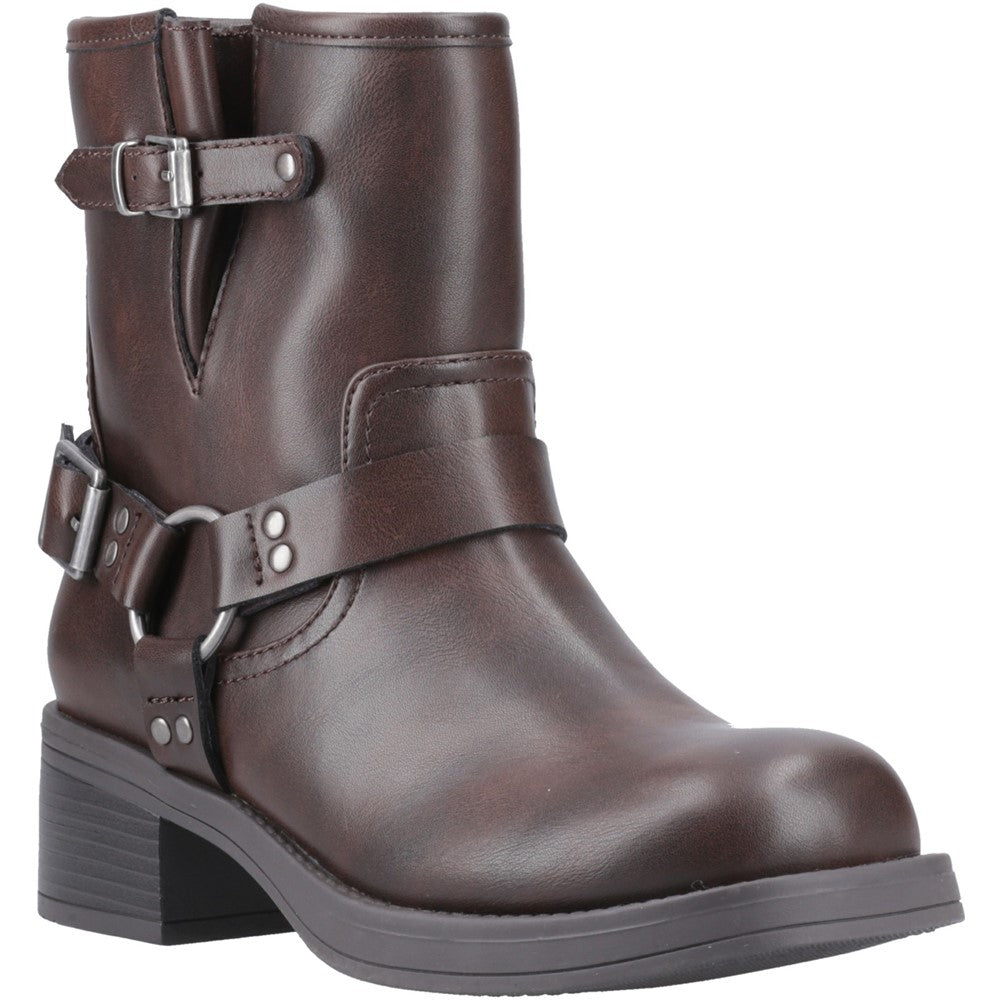 Women's Rocket Dog Nino Biker Boots Brown FreemanHardy&Willis