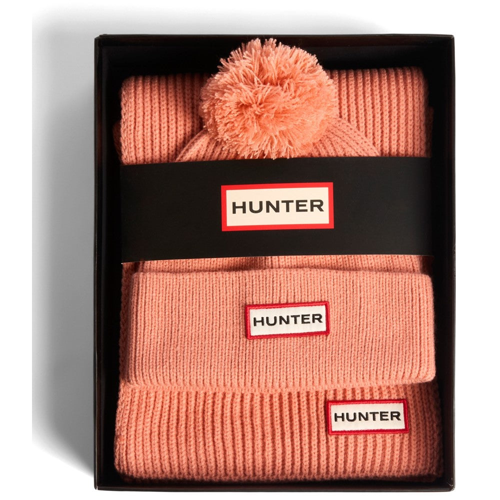 Unisex Hunter Arrinay Ribbed Pom Beanie/Scarf Box Set