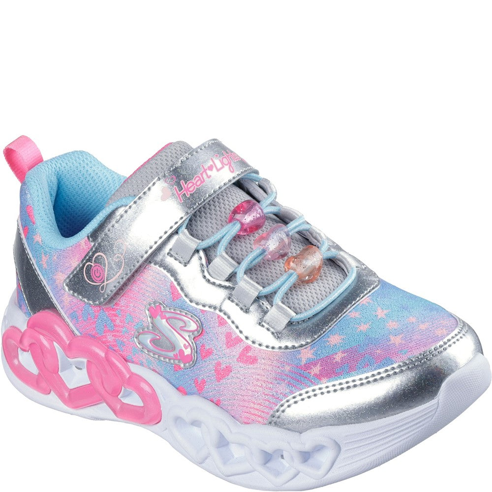 Girls' Skechers Infinite Heart Lights Heart Jewels Trainer