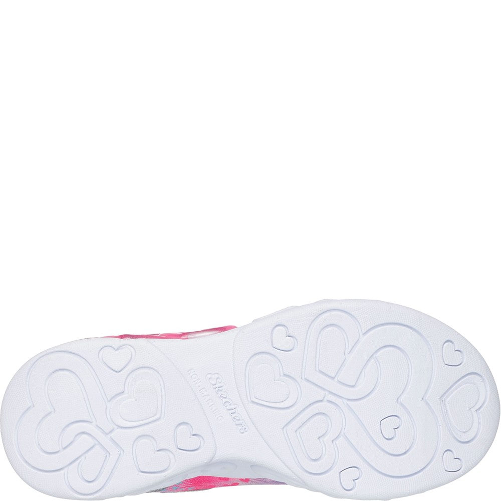 Girls' Skechers Infinite Heart Lights Heart Jewels Trainer