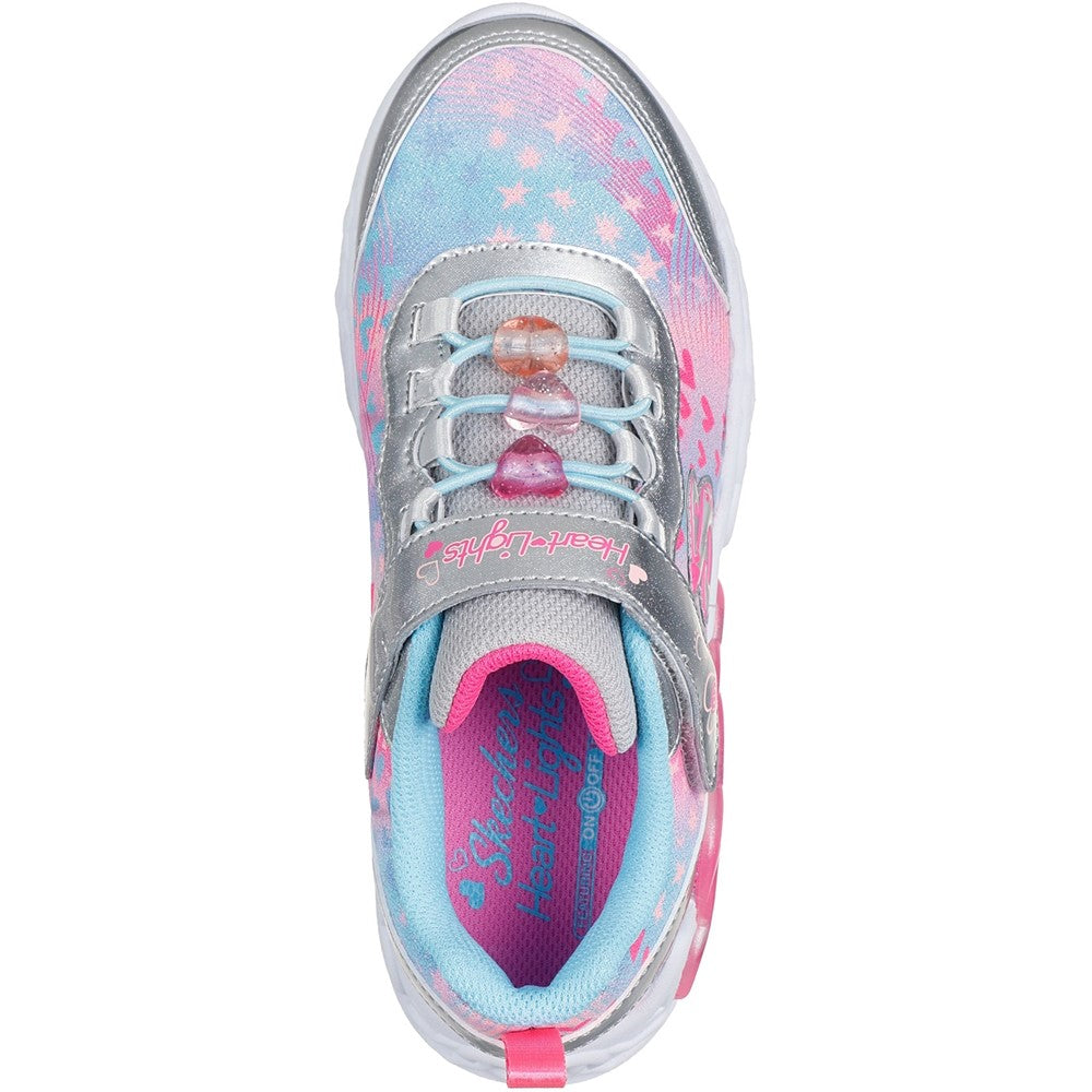 Girls' Skechers Infinite Heart Lights Heart Jewels Trainer