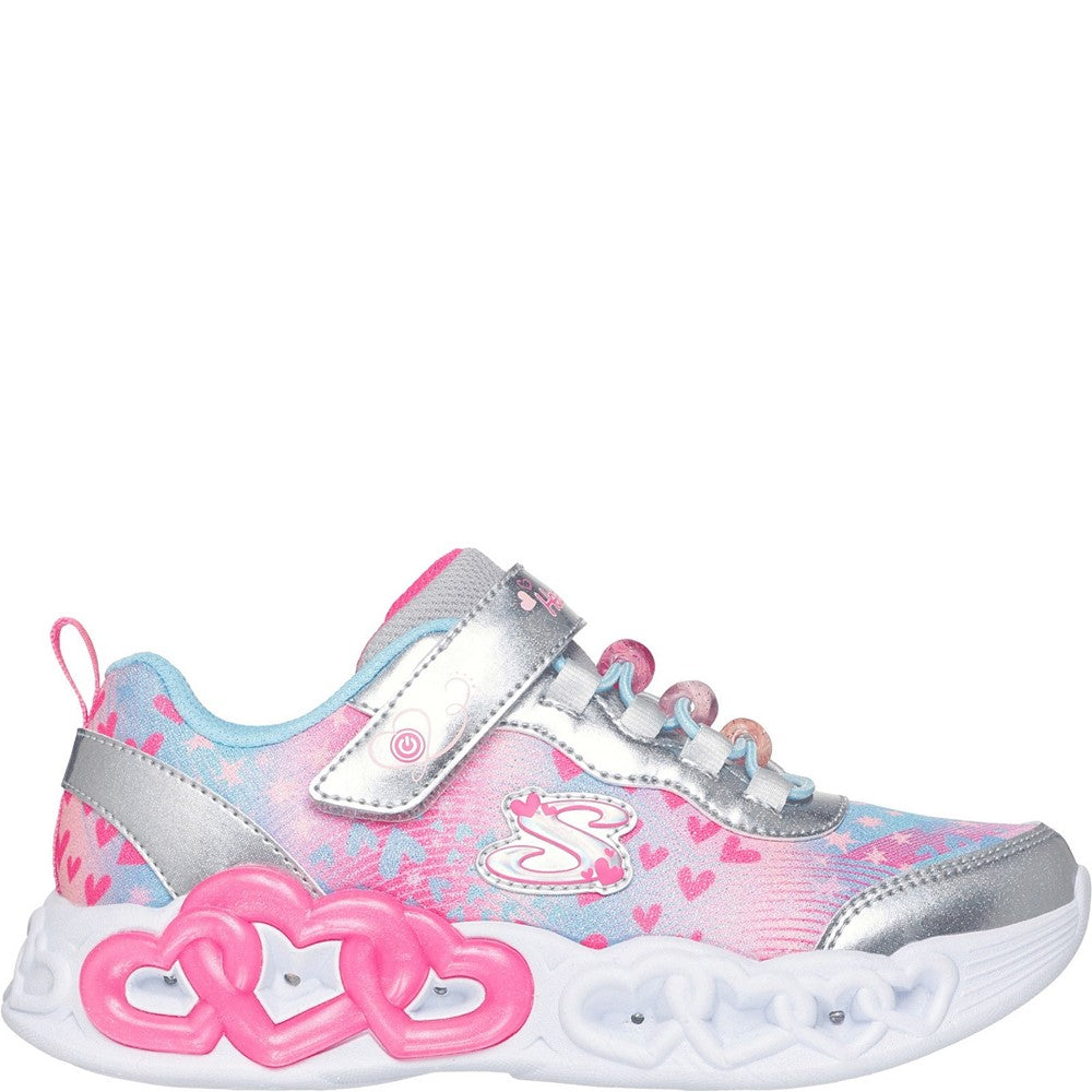 Girls' Skechers Infinite Heart Lights Heart Jewels Trainer