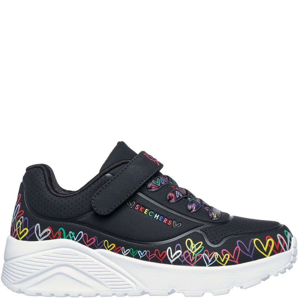Girls' Skechers Uno Lite Heart Craze Trainers