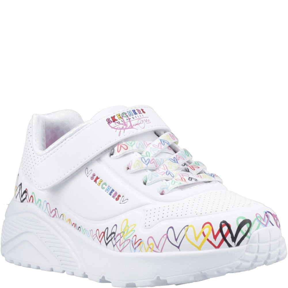 Girls' Skechers Uno Lite Heart Craze Trainers