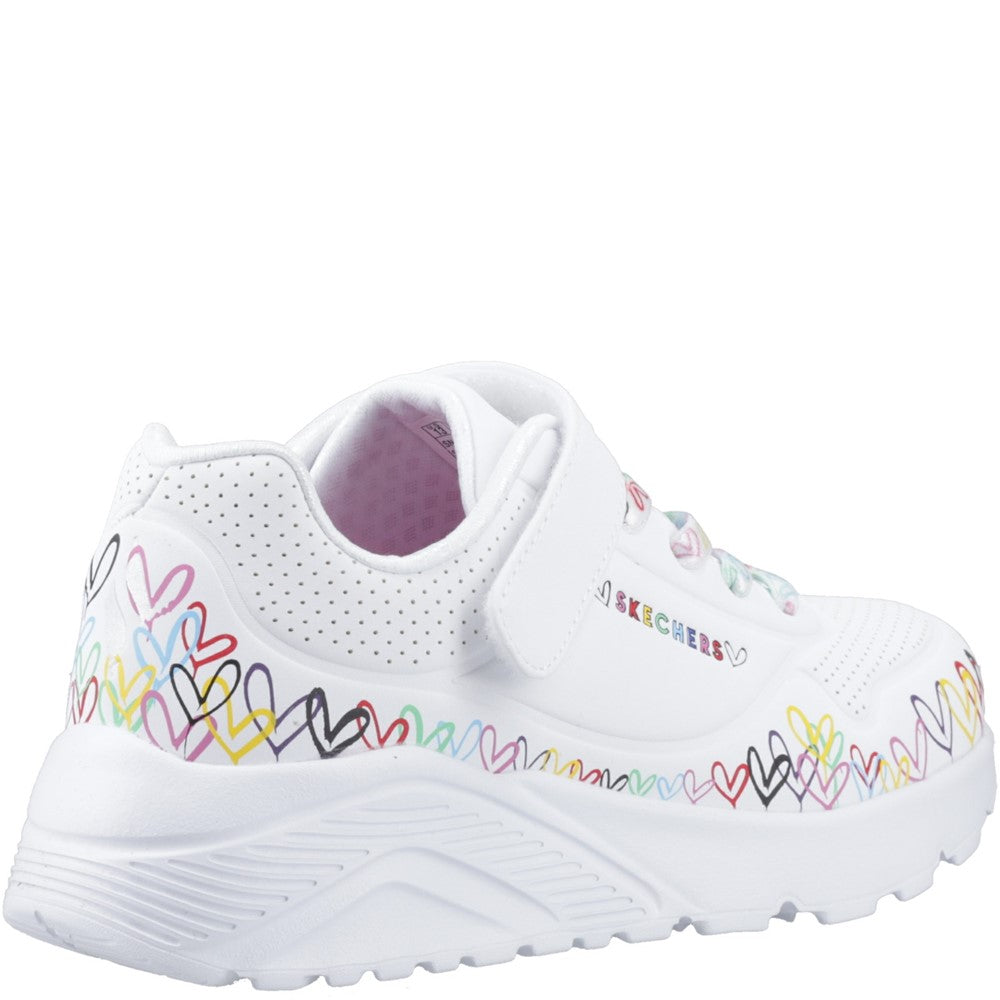 Girls' Skechers Uno Lite Heart Craze Trainers