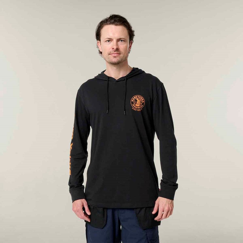 Men's Hard Yakka Hooded Long Sleeve Tee