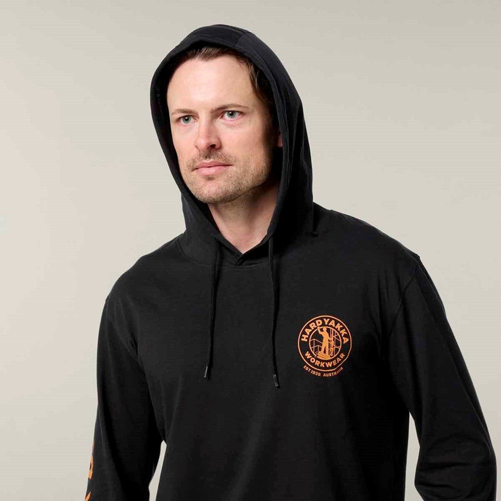 Men's Hard Yakka Hooded Long Sleeve Tee