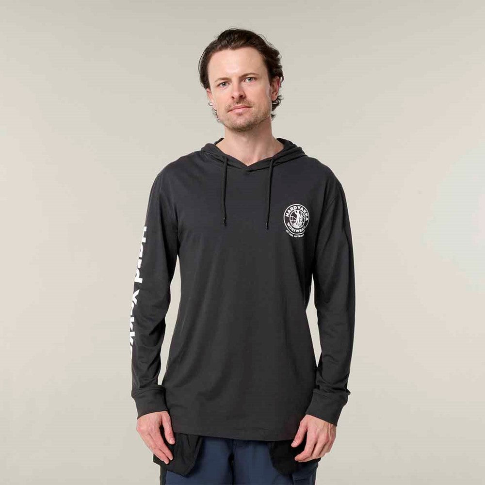 Men's Hard Yakka Hooded Long Sleeve Tee