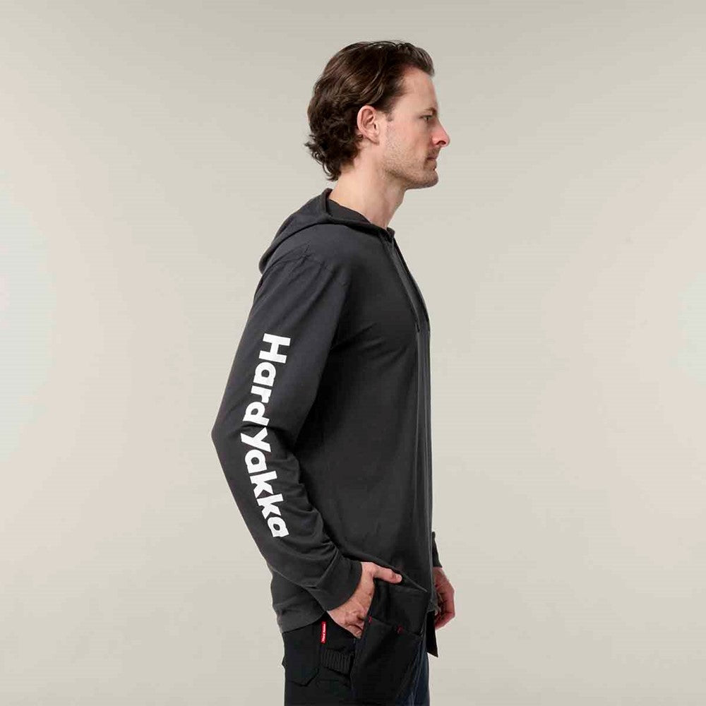 Men's Hard Yakka Hooded Long Sleeve Tee