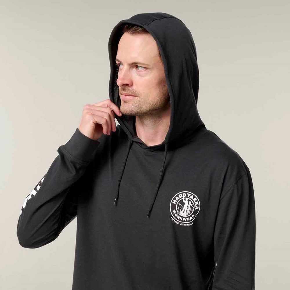 Men's Hard Yakka Hooded Long Sleeve Tee