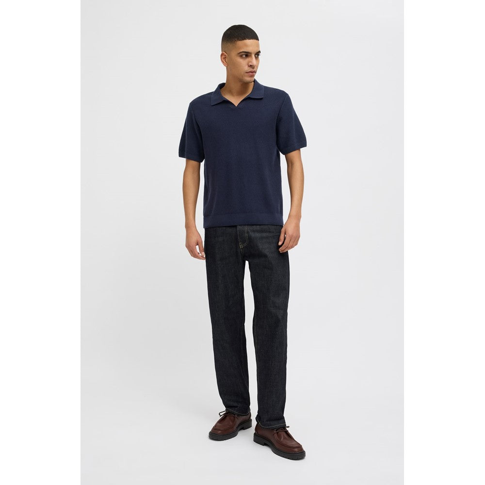 Men's Jack & Jones Easton Premium split neck knitted polo