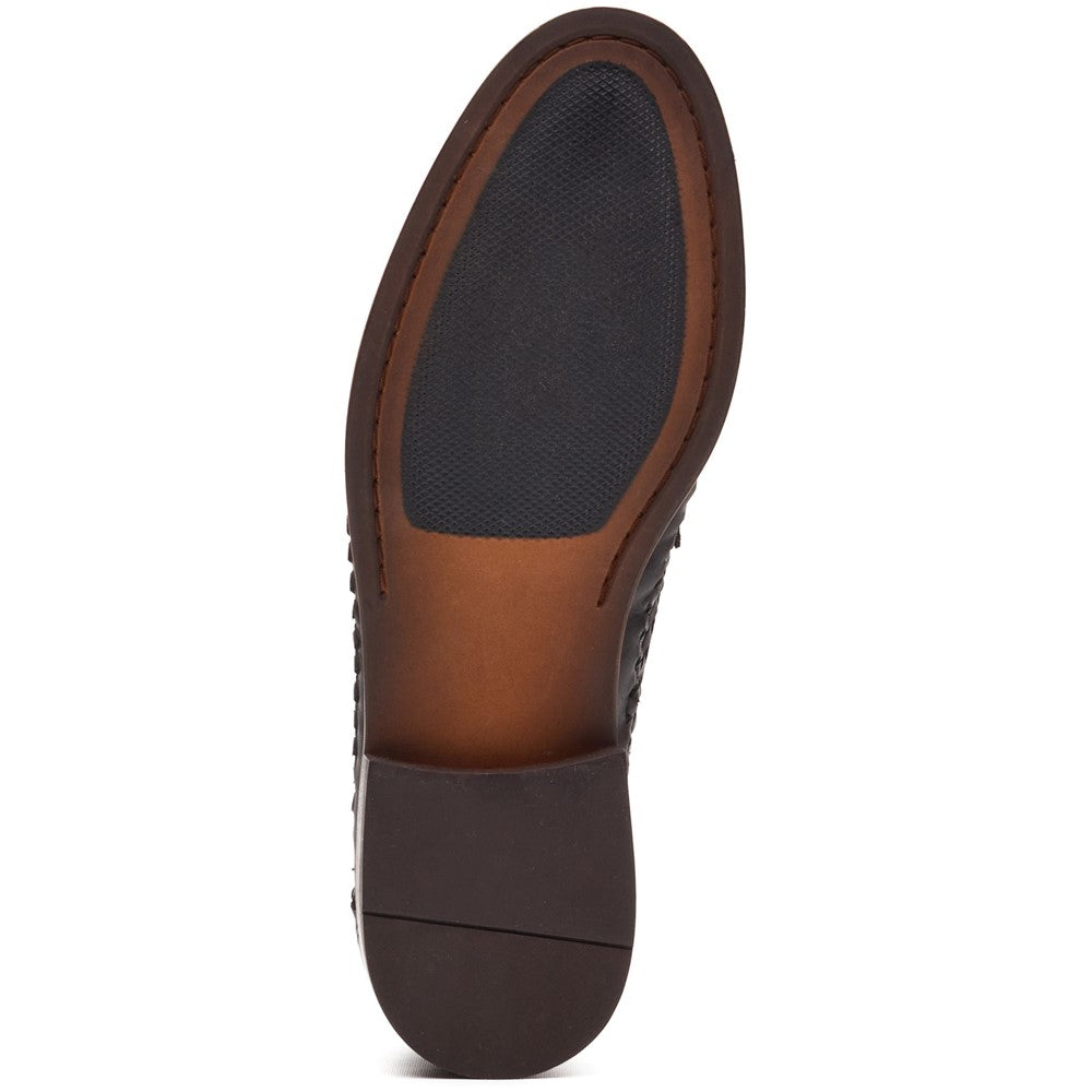 Men's Base London Bracken Leather Weave Loafer