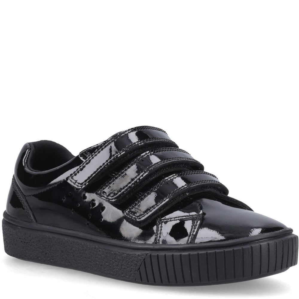 Girls' Hush Puppies Elsie Touch Fastening Junior School Shoes